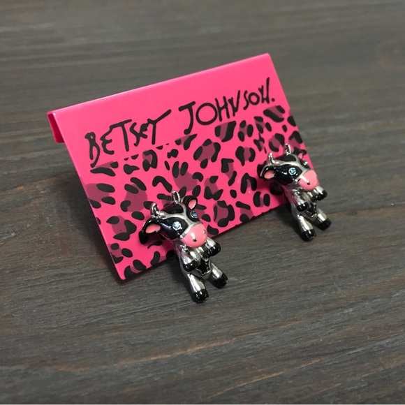 Betsey Johnson Cow Stud Earrings - Picture 3 of 7